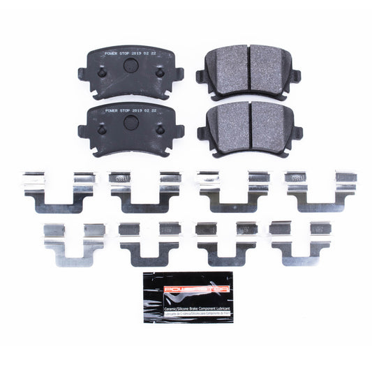 PowerStop rear track day racing brake pads for Audi A3 2006-2009, high-performance brake pads with detailed friction surface.