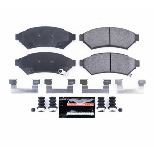 PowerStop Z23 Evolution sport brake pads with hardware for front of 2005-2009 Buick Allure, performance replacement brake components.