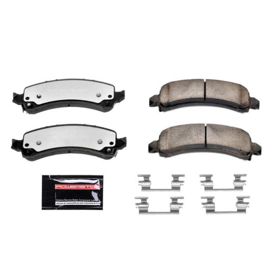 PowerStop rear Z36 Truck & Tow brake pads with hardware for Cadillac Escalade 2002-2006, designed for high-performance stopping.