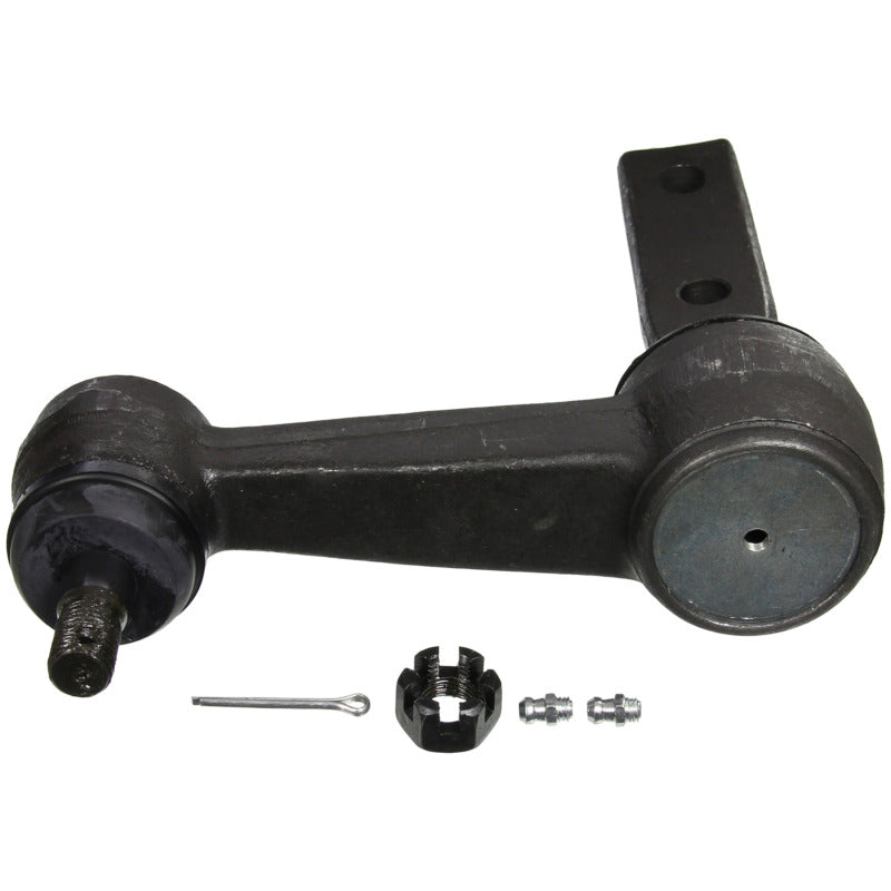 Moog Dodge Ram 1500 idler arm, control arm for 1994-1999 models, showing the metal component with mounting points.