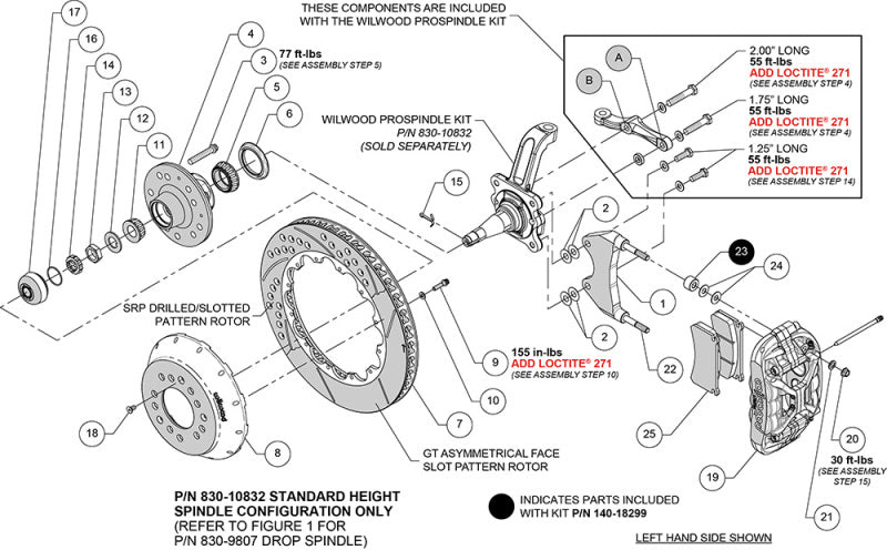 Wilwood 63-87 Chevy C10 XRS6R Frnt Big Brake Kit - 13.06in SRP Rotor - Steel Pro Spindle - Blk