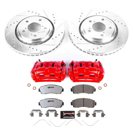 PowerStop front Z26 street brake caliper kit for 2015-2017 Honda Odyssey, featuring performance calipers with brake pads.