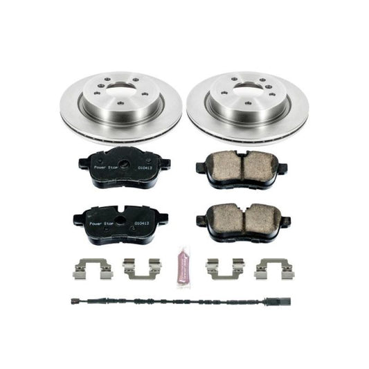 PowerStop OE rear brake kit for BMW Z4 2011-2016, includes brake rotors and pads, designed for optimal stopping power.
