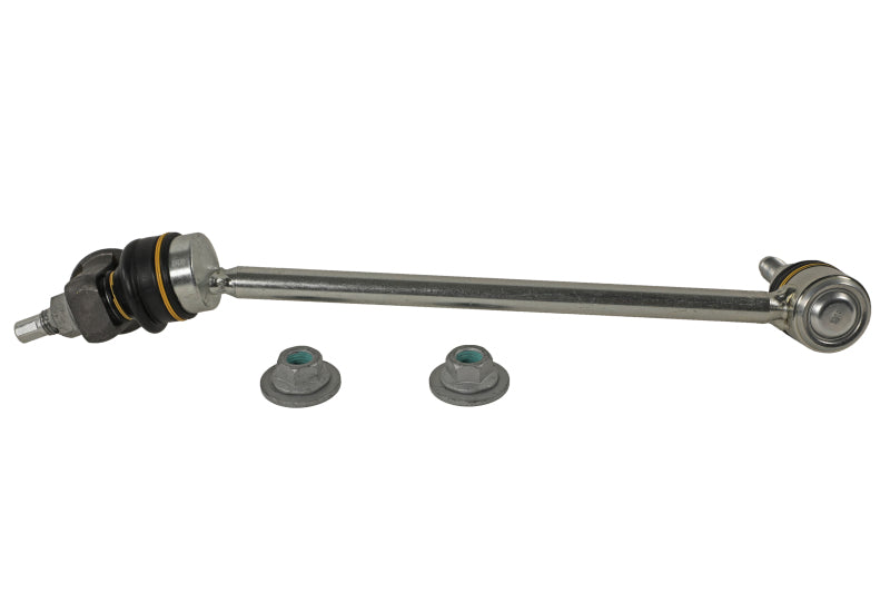 Moog front left sway bar endlink for Mercedes-Benz GLC300 (2016-2020) showing the durable metal connector with rubber bushings.