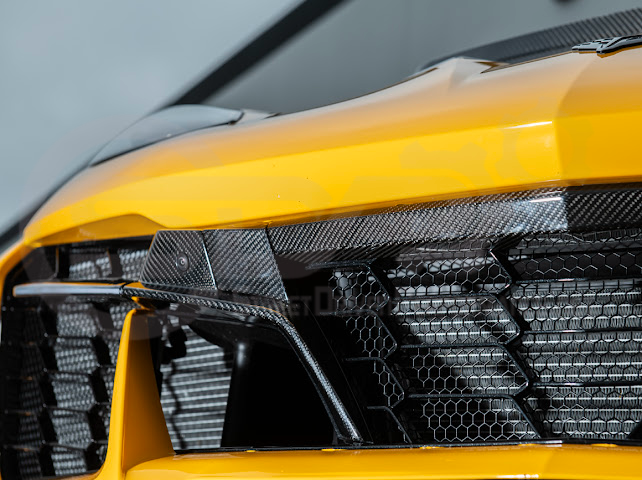 2023-Up Corvette C8 Z06 | Factory Style CARBON FIBER Front Grille License Holder Tow Trim