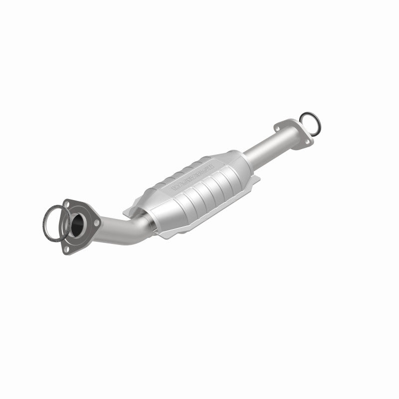 MagnaFlow direct fit catalytic converter for 2003-2004 Toyota Tundra V8 4.7L gas engine, shows the converter’s metal construction