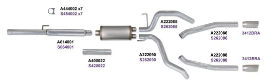 Diamond Eye Performance 3-inch catback exhaust system for Dodge Ram 1500 HEMI 2009-2012 with dual outlets and polished tips