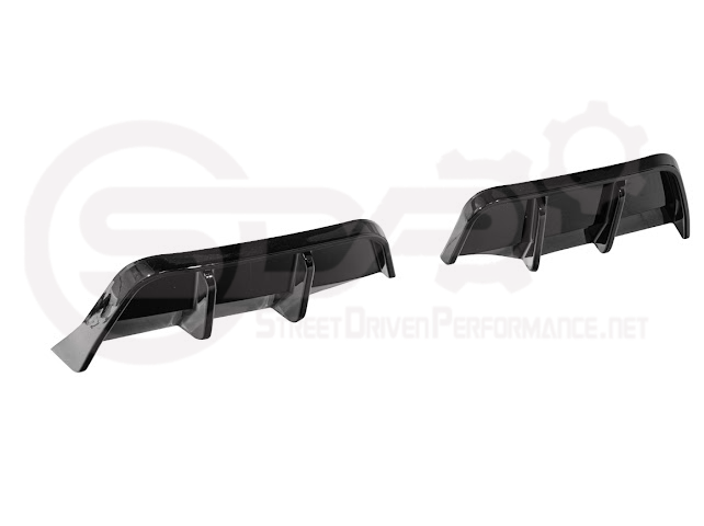 2025-Up Tesla Model Y | Fast Style Glossy Black Rear Bumper Finned Diffuser
