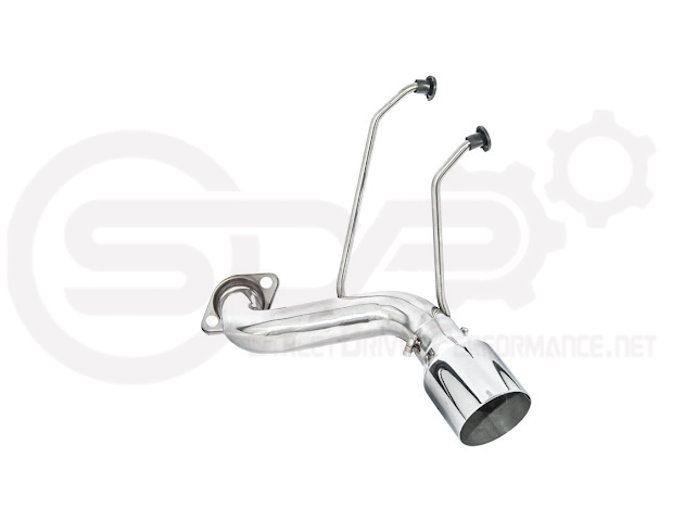 Mazda MX-5 Miata ND 2016-2025 Street Driven Performance axle back exhaust with 4-inch burnt or chrome tips, showing the exhaust tips.