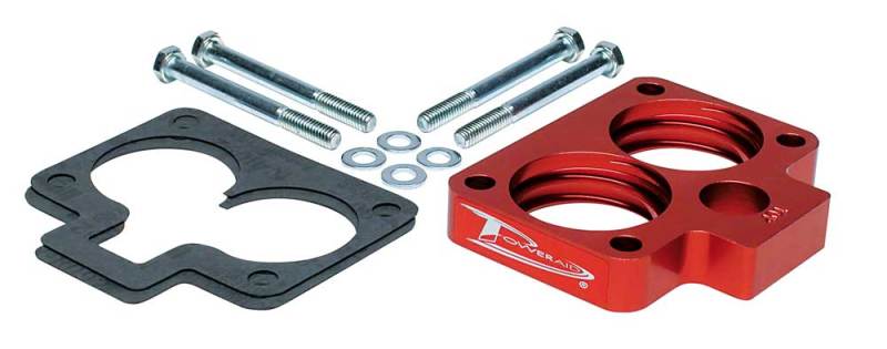Airaid PowerAid throttle body spacer for Dodge Dakota and Durango 3.9L, 5.2L, 5.9L engines, metal component with mounting holes.
