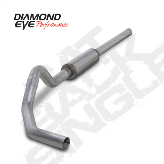 Diamond Eye Performance Catback exhaust kit for 2004.5-2007.5 Dodge Cummins 600, showing the stainless steel pipes and muffler.