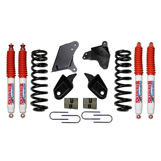 Skyjacker 6-inch lift kit installed on a 1980-1996 Ford F150 2WD, showcasing the lifted suspension and front view of the vehicle