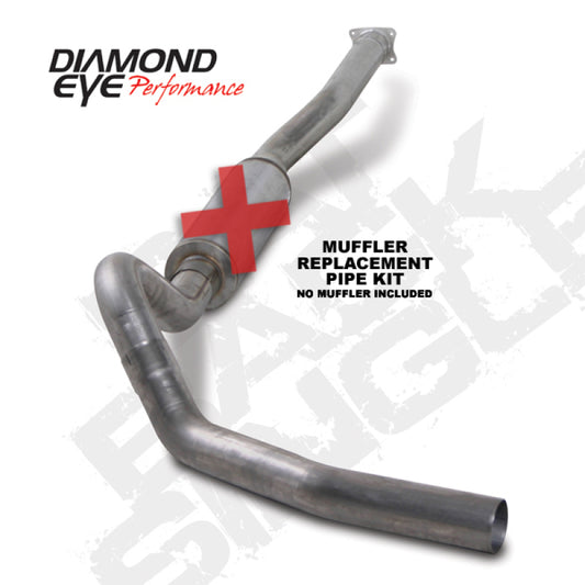 Diamond Eye Performance catback exhaust pipe for 2001-2005 Chevy/GMC 6.6L 2500/3500 trucks, showing the stainless steel pipe.