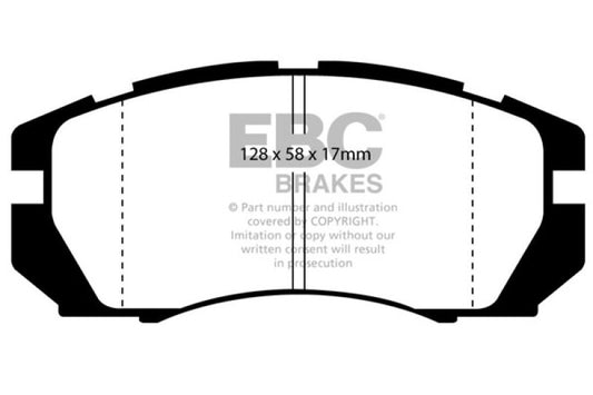 EBC Ultimax2 front brake pads for 1995-1996 Subaru Impreza 2.2, OE style brake pads with high-performance braking technology.