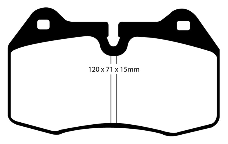 EBC Bluestuff front brake pads for Infiniti G35 3.5 manual with Brembo brakes, racing performance brake pads, close-up view