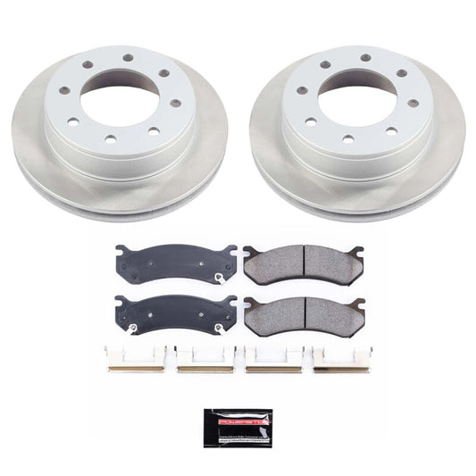 PowerStop rear semi-coated rotor kit for 2003-2009 Hummer H2, performance brake components with a clean, durable finish.