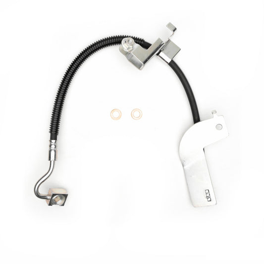 DFC brake line kit for 1999-2004 Ford Mustang rear-right brake hose, shows detailed view of the flexible brake line.