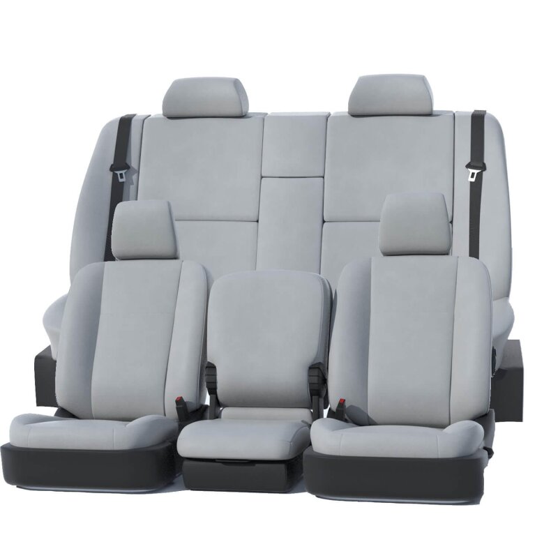 Covercraft Leatherette PrecisionFit second row seat covers installed in a Toyota Grand Highlander, custom-fit and protective.