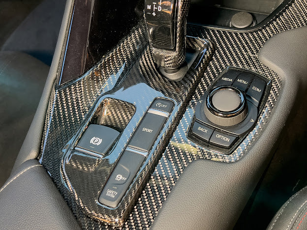 2020-Up Toyota GR Supra A90 A91 | CARBON FIBER Center Gear Shift Box Panel Trim Cover (Pair)