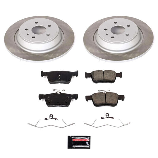 PowerStop rear semi-coated brake rotor kit for Ford Fusion 2017-2020, performance brake kit with blank rotors