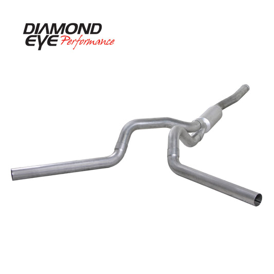 Diamond Eye Performance Catback exhaust for Chevy/GMC 6.6L 2500/3500 trucks, featuring dual exhaust tips and metal piping.