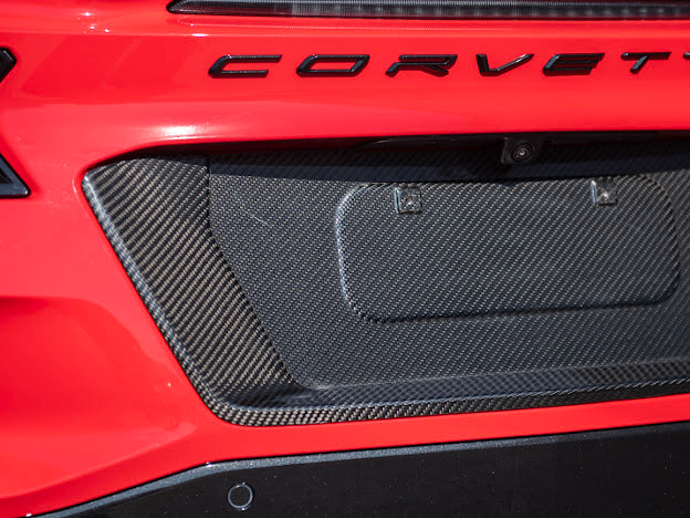 2020-UP CORVETTE C8 Z06 & E-RAY | CARBON FIBER LICENSE PLATE BACKING