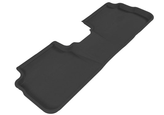 Black 3D MAXpider rubber floor mats for 2009-2013 Toyota Corolla second row, with textured surface and custom fit.
