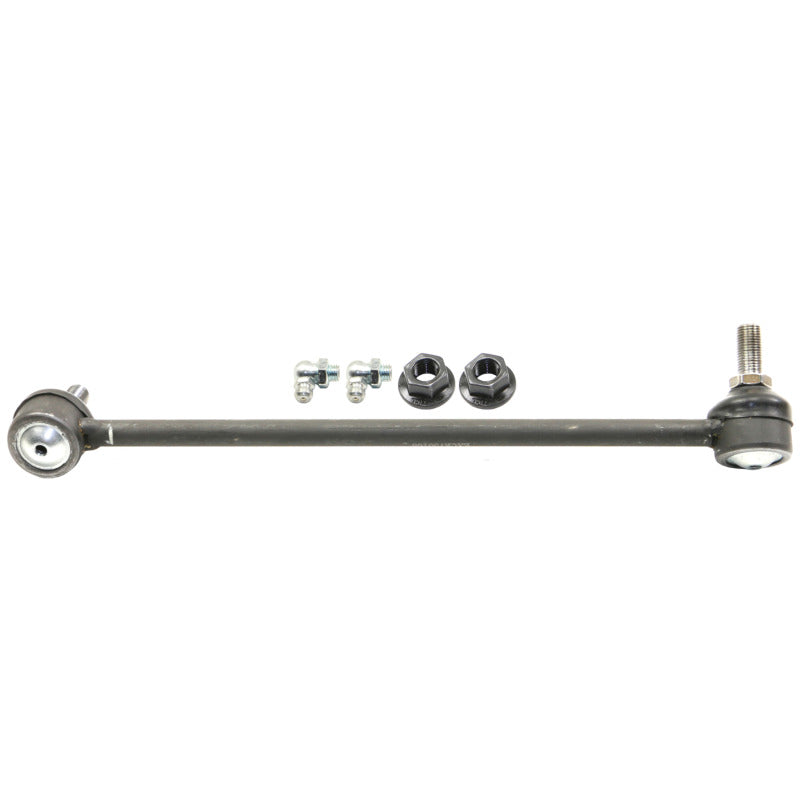 Moog front left sway bar endlink kit for Kia Sedona 2006-2014, showing the metal sway bar link with bushings and connectors.