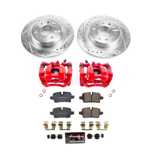 PowerStop Z23 Evolution rear brake kit with calipers for 2020-2021 Chevrolet Malibu, performance brake upgrade with rotors and pads.