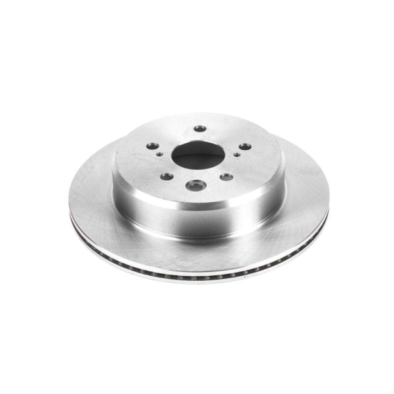 PowerStop rear OE brake rotor for 2016-2017 Lexus GS200t, automotive brake rotor with vented design and metallic finish.