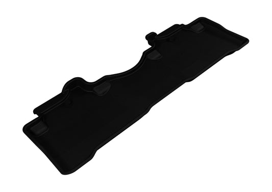 Black 3D MAXpider rubber floor mats for the second row of Honda Pilot models from 2009 to 2015.