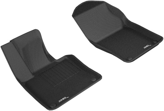 Black 3D MAXpider rubber floor mat for 2017-2019 Volvo S90 and V90 first row, durable automotive interior protection.