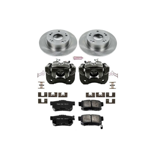 PowerStop OE rear brake kit for Acura TSX 2004-2008, includes calipers and brake components, designed for reliable stopping power.