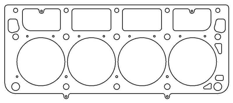 Cometic GM LS1 head gasket with MLS design, 4.125-inch bore, .040-inch thickness, featuring M.I.D. sleeves for high-performance engines.