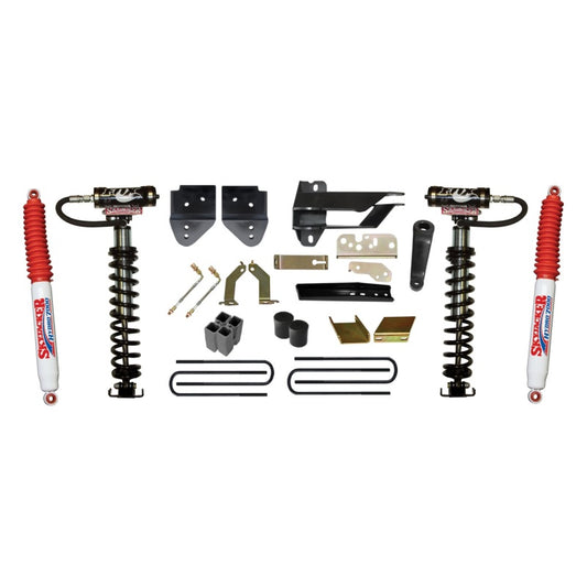 Skyjacker 6-inch coilover suspension kit for 2017 Ford F350 4WD, showing the coilover shock absorber with branding and mounting details.