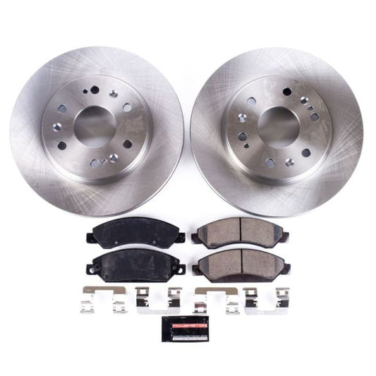 PowerStop OE front brake kit for 2007-2008 Cadillac Escalade, includes brake rotors and pads for reliable stopping power