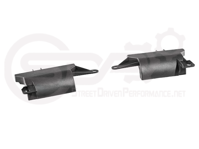 Pair of Street Driven Performance Chevrolet Corvette C8 underbody air deflector cooling duct scoops, exterior trim for enhanced airflow.