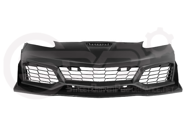 2005-2013 Corvette C6 Z06 | C7 ZR1 Style Primer Black Front Bumper Conversion Kit Replacement