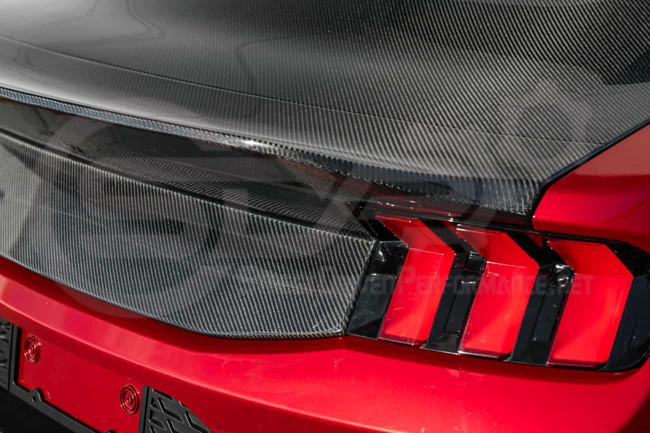 2024-UP FORD MUSTANG S650 | SUPER SNAKE STYLE CARBON FIBER REAR TRUNK DECKLID WITH INTEGRATED SPOILER WING