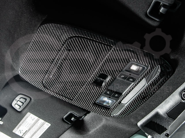 2021-Up Ford F-150 | Dry Carbon Fiber Overhead Console Front Map Lamp Frame Panel