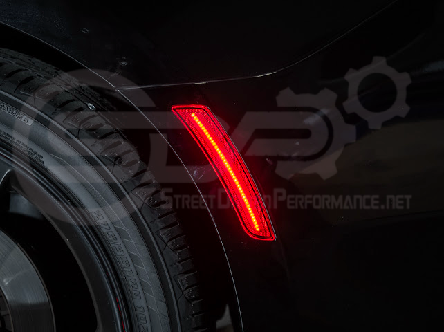 2016-2024 Chevrolet Camaro | Rear Bumper Side Marker Lens w/ Red LED Reflector Light Pair (Clear / Red / Smoke)