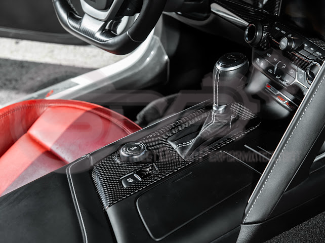 2014-2019 CHEVROLET CORVETTE C7 | FACTORY STYLE DRY CARBON FIBER CENTER CONSOLE SHIFTER TRIM PLATE COVER OVERLAY