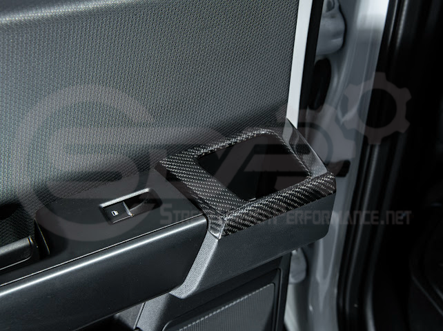 2021-UP FORD F-150 | FACTORY STYLE CARBON FIBER REAR DOOR TRIM ARMREST CUP HOLDER PANEL COVER
