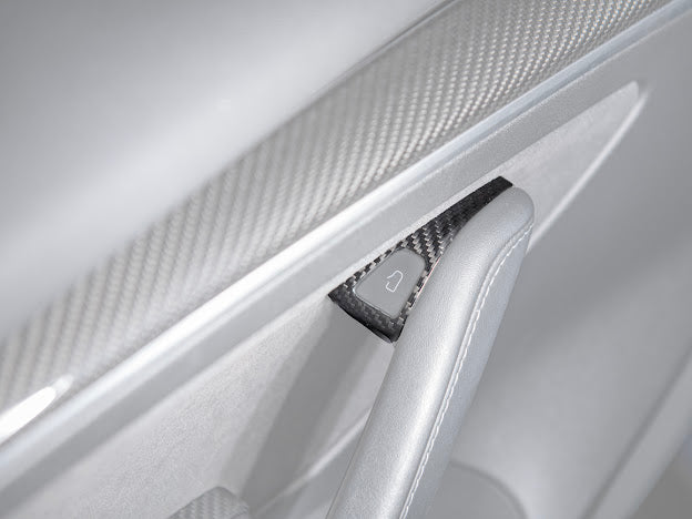 2020-UP TESLA MODEL 3 & Y CARBON FIBER INTERIOR DOOR GLASS LIFTING PANEL COVER