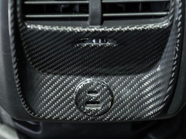 2021-Up Ford Mustang Mach-E |INTERIOR Carbon Fiber Rear AC Outlet Panel Cover