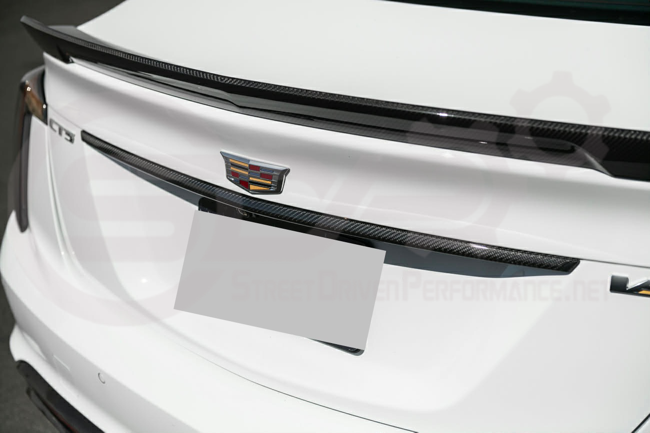 2021-Up Cadillac CT5, CT5-V, CT5-V Blackwing | Factory Style CARBON FIBER Rear Deck Lid Center Applique Trunk Insert Replacement