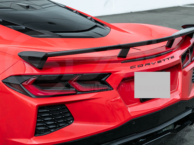 2020-Up Corvette C8 Stingray & Z51 |FaceliftedbRear Trunk High Wing Spoiler (Matte Black or Carbon Flash)