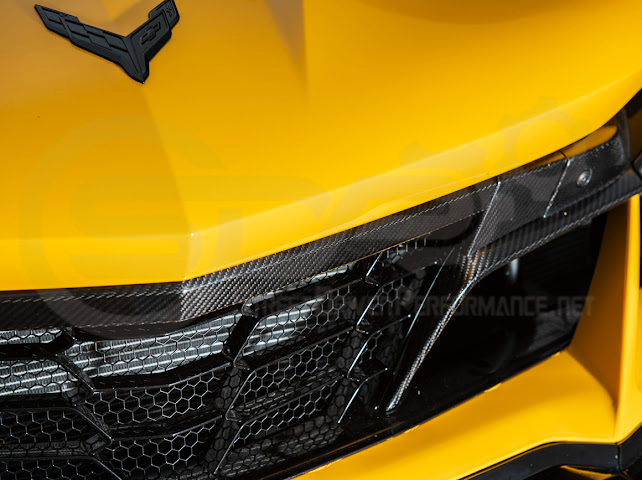 2023-Up Corvette C8 Z06 | Factory Style CARBON FIBER Front Grille License Holder Tow Trim
