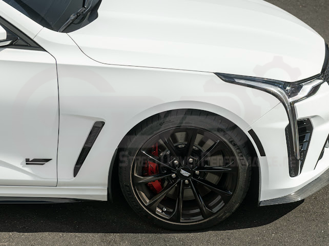 2020-Up Cadillac CT4-V Blackwing | CARBON FIBER Front Splitter Side Wheel Arches Pair