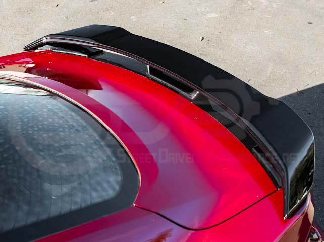 2024-UP FORD MUSTANG | DARKHORSE STYLE GLOSSY BLACK REAR TRUNK LID GURNEY FLAP WICKERBILL WING SPOILER